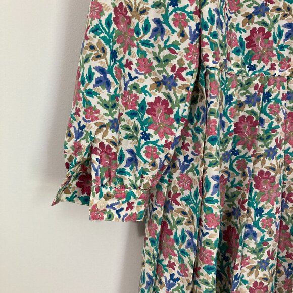 Charter Petite Womens Vintage Size 6 Long Sleeve Floral Dress Collar Polyester - Picture 11 of 13
